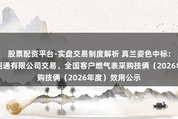 股票配资平台-实盘交易制度解析 真兰姿色中标：云南省自然气昭通有限公司交易、全国客户燃气表采购技俩（2026年度）效用公示