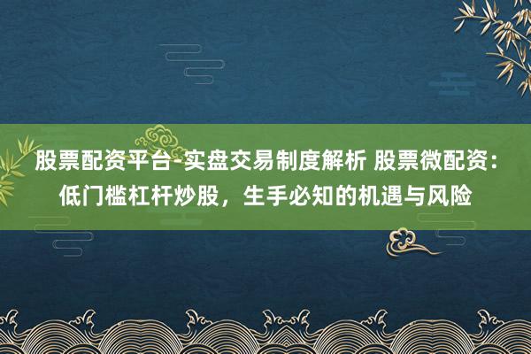 股票配资平台-实盘交易制度解析 股票微配资：低门槛杠杆炒股，生手必知的机遇与风险