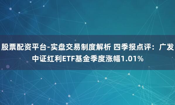 股票配资平台-实盘交易制度解析 四季报点评：广发中证红利ETF基金季度涨幅1.01%